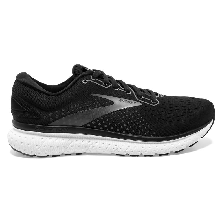 Brooks Mens Glycerin 18 Road Running Shoes - Black/Pewter/White (672034-RPZ)